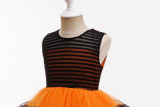 Halloween Party Cosplay Witch Gown Sleeveless Patchwork Mesh Tutu Dress