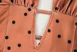 Print Polka Dot Women's Slim Waist Sexy A-Line Pleated Deep V-Neck Sleeveless Short Dress