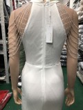 Deep V-Neck Sequined Fishtail Dress Sexy Evening Party Gown