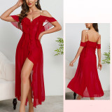 Women's Lace Trim Mesh Low Back Strap Nightgown