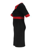 Women's Fashion Elegant Summer Round Neck Short Sleeve Plus Size Career Dress