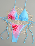 Bikini Triangle Cup Print Sexy Two Pieces Swimsuit