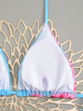 Bikini Triangle Cup Print Sexy Two Pieces Swimsuit