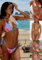 Bikini Triangle Cup Print Sexy Two Pieces Swimsuit Bikini Triangle Cup Print Sexy Two Pieces Swimsuit