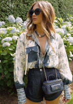 Women's Print Shirt Long Sleeve Turndown Collar Trendy Loose Top Women's Print Shirt Long Sleeve Turndown Collar Trendy Loose Top