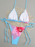 Bikini Triangle Cup Print Sexy Two Pieces Swimsuit