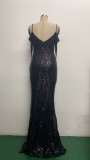 Sequin Fishtail Long Formal Dress Evening Gown
