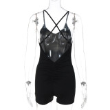 Women Summer Solid Backless Fitness Yoga Jumpsuit