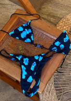 Women Floral Backless Holidays Two-Piece Beach Swimsuit