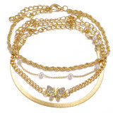 Women anklet and bracelet set, two-piece