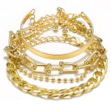 Women anklet and bracelet set, two-piece