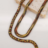 Women leopard print geometric snake clavicle necklace and bracelet