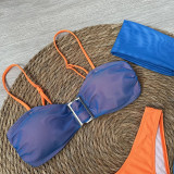Women Mini Skirt Bandana Swimsuit Bikini Set
