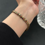 Women leopard print geometric snake clavicle necklace and bracelet