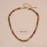 Women leopard print geometric snake clavicle necklace and bracelet