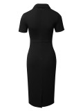 Women OL Wear Black Blazer Dress