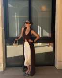 Women Sleeveless V-Neck Slit Top