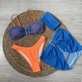 Women Mini Skirt Bandana Swimsuit Bikini Set