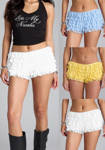 Women Sexy Lace Layered Shorts
