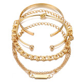Women anklet and bracelet set, two-piece
