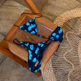 Women Floral Backless Holidays Two-Piece Beach Swimsuit
