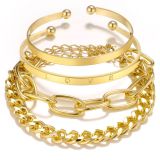 Women anklet and bracelet set, two-piece