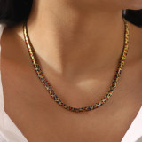 Women leopard print geometric snake clavicle necklace and bracelet