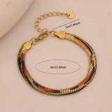 Women leopard print geometric snake clavicle necklace and bracelet