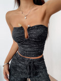 Women Summer Sexy Tank Top and Athletic Pants Two-Piece Set