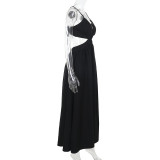 Women Holiday Slip Dress Sexy Cutout Slit Maxi Dress