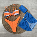 Women Mini Skirt Bandana Swimsuit Bikini Set