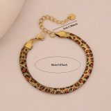 Women leopard print geometric snake clavicle necklace and bracelet