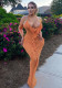 Women Sexy Holiday Backless Strap Maxi Dress with Ruffle Edge