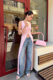 Women Sleeveless V-Neck Slit Top