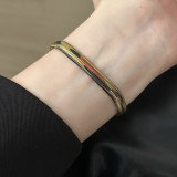 Women leopard print geometric snake clavicle necklace and bracelet