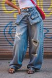 Women Ripped Denim Pant