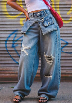 Women Ripped Denim Pant