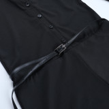 Women Fall Buttoned V-Neck Sexy Jumpsuit