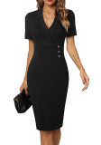 Women OL Wear Black Blazer Dress