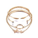 Women anklet and bracelet set, two-piece