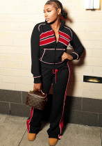 Women Sporty Casual Autumn/Winter Colorblock Long-Sleeved Top and Pant Two-Piece Set Women Sporty Casual Autumn/Winter Colorblock Long-Sleeved Top and Pant Two-Piece Set