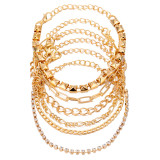 Women anklet and bracelet set, two-piece