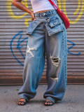 Women Ripped Denim Pant