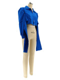 Women's Sexy Lace-Up Padded Shoulder Shirt