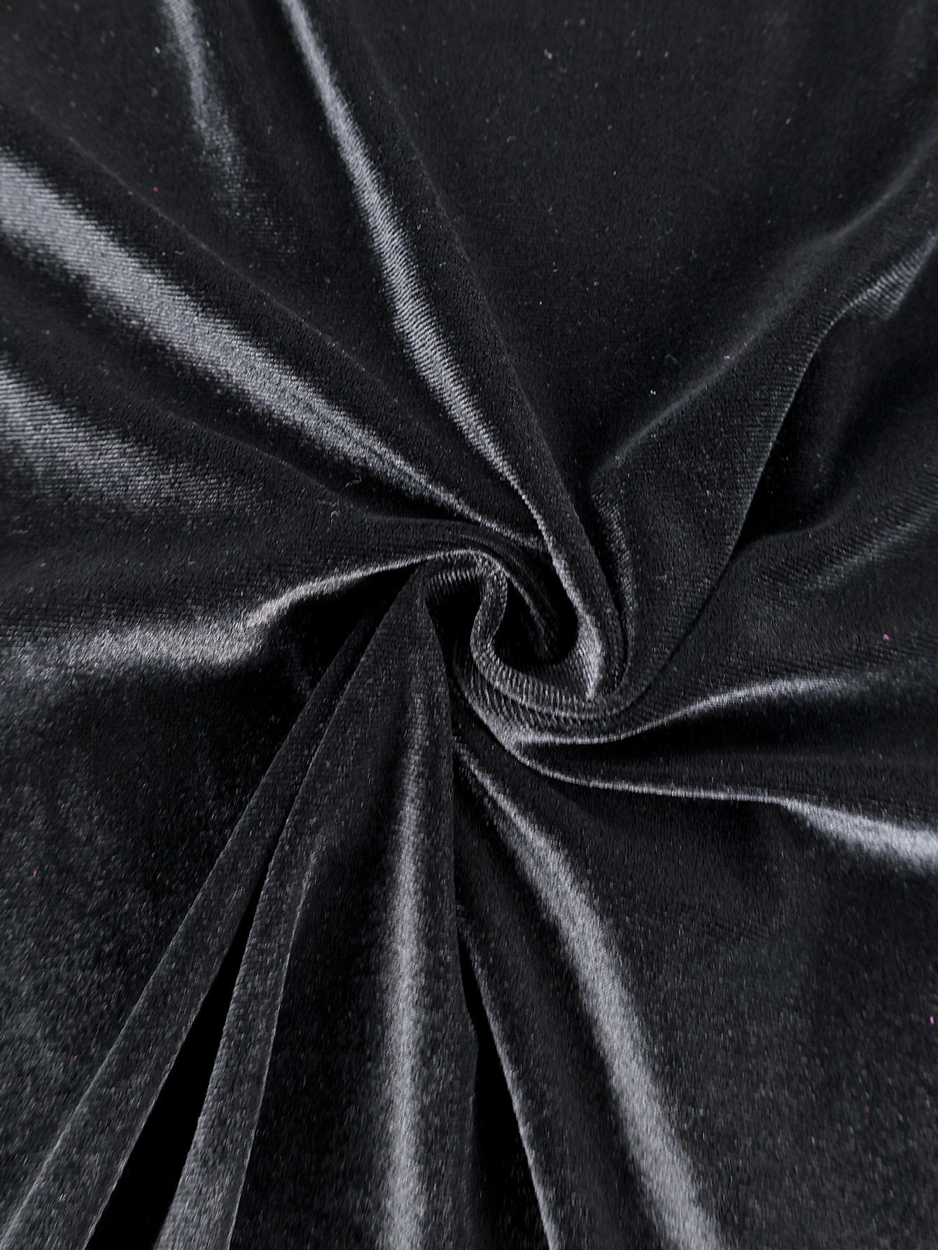 Round Neck See-Through Velvet Dress Sexy Mesh Patchwork Long Sleeve Slim Bodycon Evening Dress