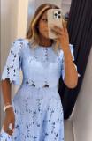 Women's Hollow Out Top Fashion Casual Two-Piece Set