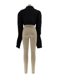 Women's Sexy Lace-Up Padded Shoulder Shirt