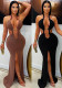 Formal Halter Neck Hollow Mermaid Slit Dress