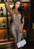 Women Fall Snake Print Halter Neck Sleeveless Top and Pants Two-Piece Set