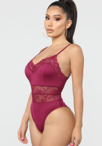 Women See-Through Lace Patchwork Suspender Backless Sexy Jumpsuit Women See-Through Lace Patchwork Suspender Backless Sexy Jumpsuit